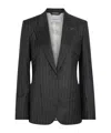 Givenchy Pinstriped Wool Blazer In Black