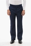 Givenchy Pinstriped Wool Pants In Blue