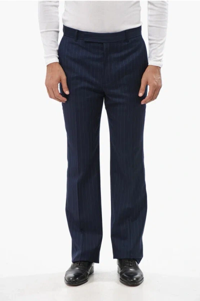 Givenchy Pinstriped Wool Pants In Blue