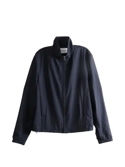 Givenchy Pinstripe-pattern High-neck Jacket In Blue