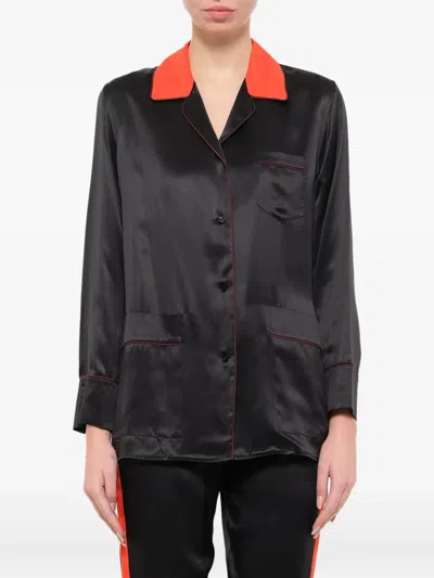 Givenchy Piped Long-sleeve Shirt In Black