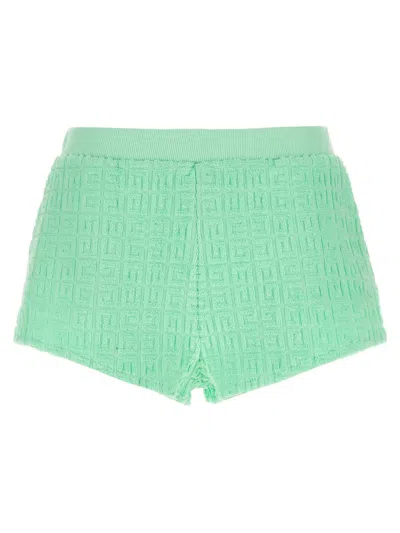 Givenchy Women's Plage Mini Shorts In 4g Cotton Toweling Jacquard In Aqua Green
