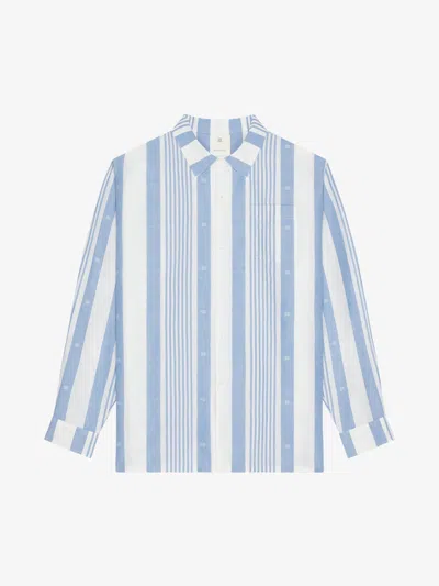 Pre-owned Givenchy Plage Shirt In Linen With 4g Stripes In White