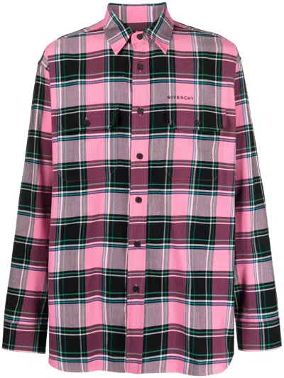 Givenchy Multicolour Pink Cotton And Virgin Wool Blend Check Shirt