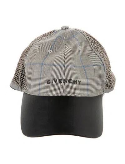 Pre-owned Givenchy Plaid Motif Hat In Gray