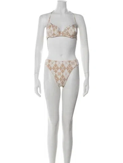 Pre-owned Givenchy Plaid Print Bikini In Multicolor