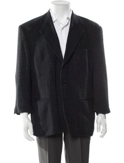 Pre-owned Givenchy Plaid Print Blazer In Black