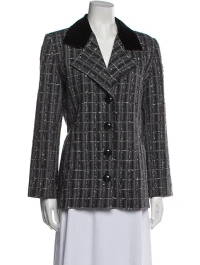 Pre-owned Givenchy Plaid Print Blazer In Gray