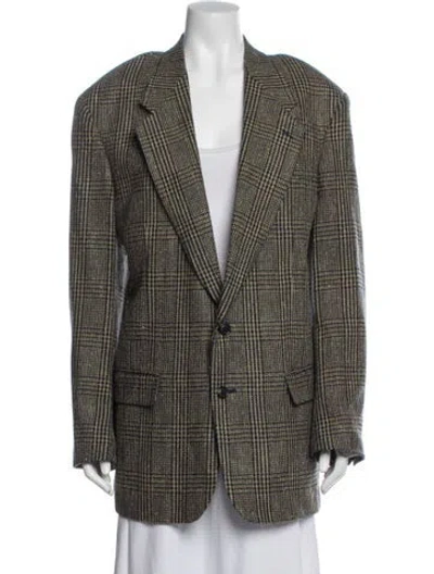 Pre-owned Givenchy Plaid Print Blazer In Green