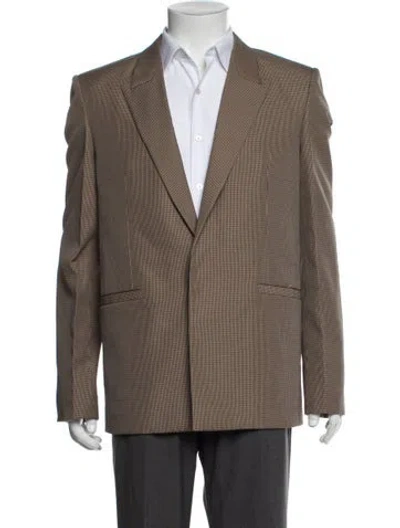 Pre-owned Givenchy Plaid Print Blazer W/ Tags In Brown