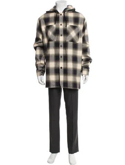 Pre-owned Givenchy Plaid Print Coat W/ Tags In Neutral