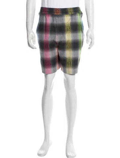 Pre-owned Givenchy Plaid Print Flat Front Shorts In Multi