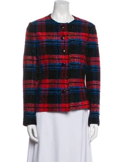 Pre-owned Givenchy Plaid Print Jacket In Red