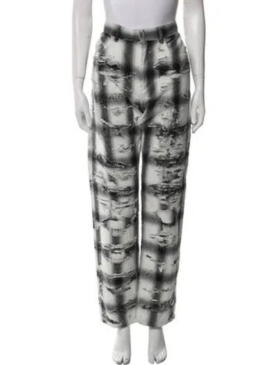 Pre-owned Givenchy Plaid Print Joggers In Gray