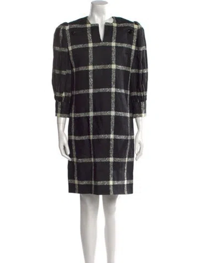Pre-owned Givenchy Plaid Print Knee-length Dress In Black