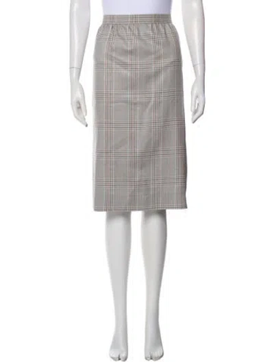 Pre-owned Givenchy Plaid Print Knee-length Skirt In Black
