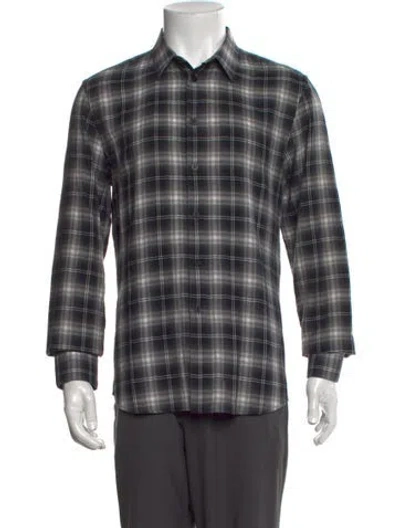 Pre-owned Givenchy Plaid Print Long Sleeve Dress Shirt In Green