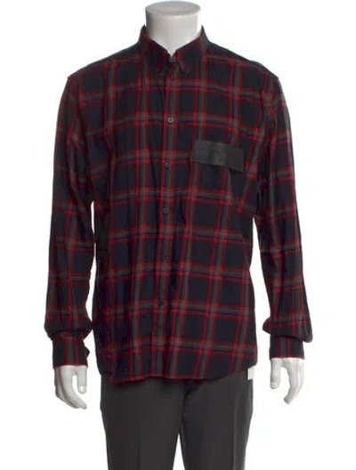 Pre-owned Givenchy Plaid Print Long Sleeve Dress Shirt In Multi