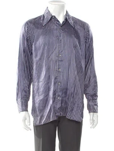 Pre-owned Givenchy Plaid Print Long Sleeve Shirt In Black