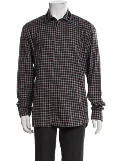 Pre-owned Givenchy Plaid Print Long Sleeve Shirt In Multi
