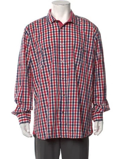 Pre-owned Givenchy Plaid Print Long Sleeve Shirt In Red