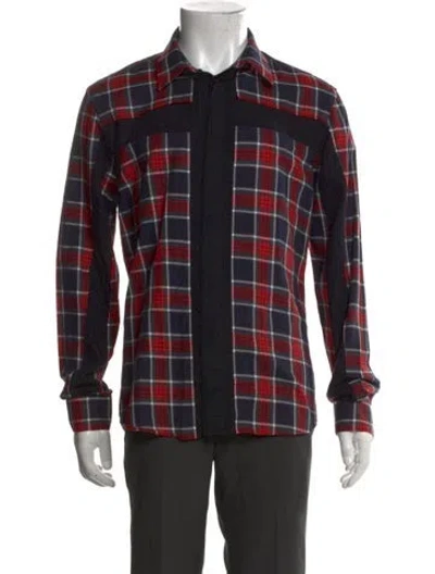 Pre-owned Givenchy Plaid Print Long Sleeve Shirt In Red