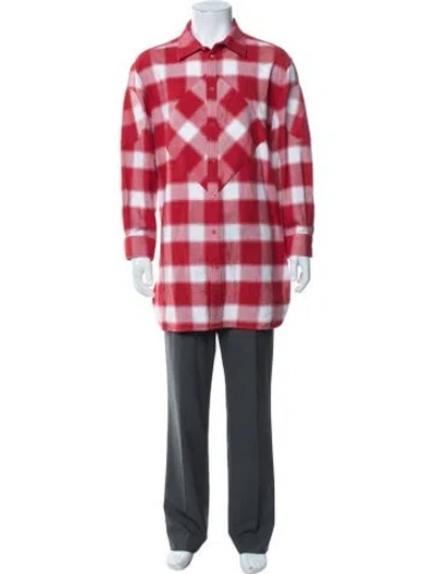 Pre-owned Givenchy Plaid Print Long Sleeve Shirt In Red