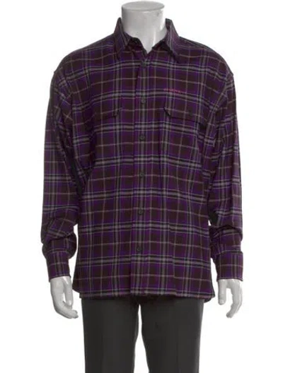 Pre-owned Givenchy Plaid Print Long Sleeve Shirt W/ Tags In Black