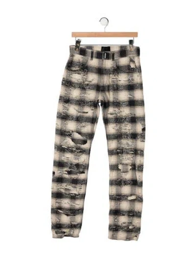 Pre-owned Givenchy Plaid Print Pants In Neutral