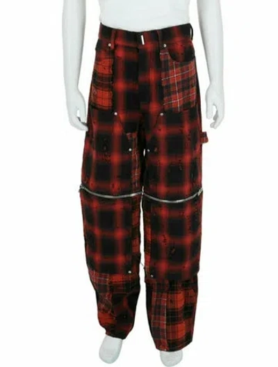 Pre-owned Givenchy Plaid Print Pants W/ Tags In Red
