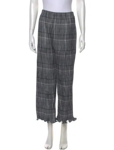 Pre-owned Givenchy Plaid Print Wide Leg Pants In Blue