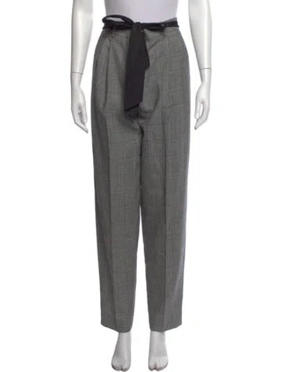 Pre-owned Givenchy Plaid Print Wide Leg Pants In Gray
