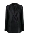 Givenchy Double-breasted Wool-silk Structured Blazer In Black