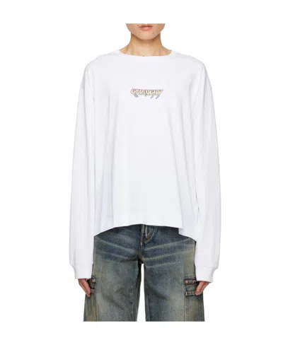 Givenchy Plain Knitted Long-sleeved T-shirt In White