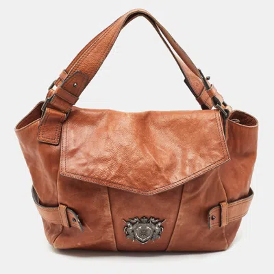 Pre-owned Givenchy Plaque Brown Leather Bag