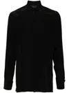 Givenchy Logo Engraved Metal Clip Long-sleeved Shirt In Black