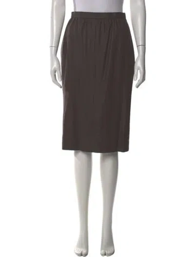 Pre-owned Givenchy Pleated Accents Knee-length Skirt In Brown