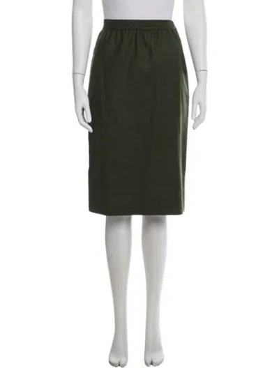 Pre-owned Givenchy Pleated Accents Knee-length Skirt In Green