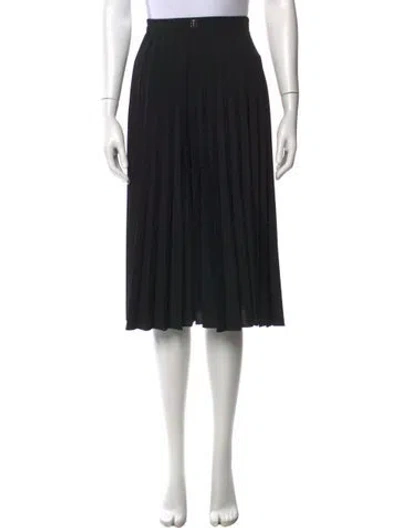 Pre-owned Givenchy Pleated Accents Midi Length Skirt In Black
