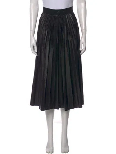 Pre-owned Givenchy Pleated Accents Midi Length Skirt In Black