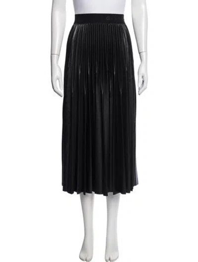 Pre-owned Givenchy Pleated Accents Midi Length Skirt In Black