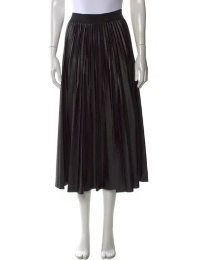 Pre-owned Givenchy Pleated Accents Midi Length Skirt In Black