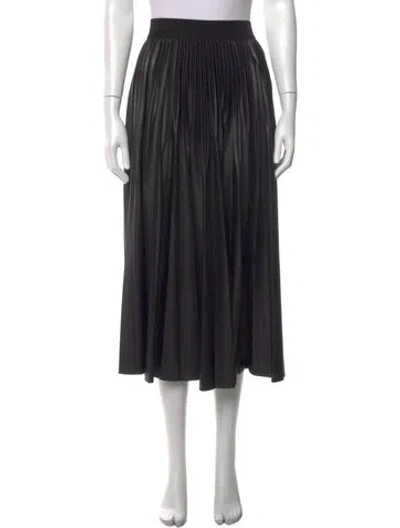 Pre-owned Givenchy Pleated Accents Midi Length Skirt In Black