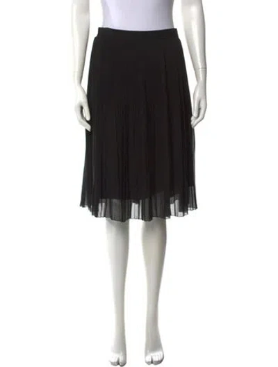 Pre-owned Givenchy Pleated Accents Midi Length Skirt In Black