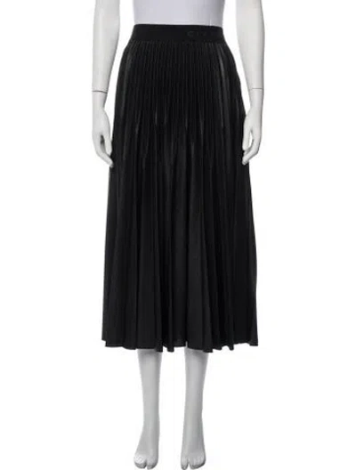 Pre-owned Givenchy Pleated Accents Midi Length Skirt In Black