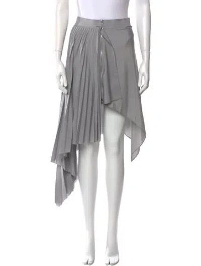 Pre-owned Givenchy Pleated Accents Midi Length Skirt In Gray