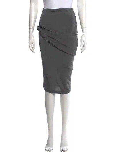 Pre-owned Givenchy Pleated Accents Midi Length Skirt In Gray