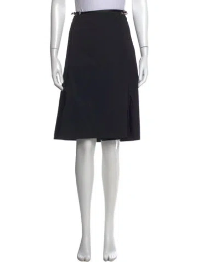 Pre-owned Givenchy Pleated Accents Midi Length Skirt W/ Tags In Black