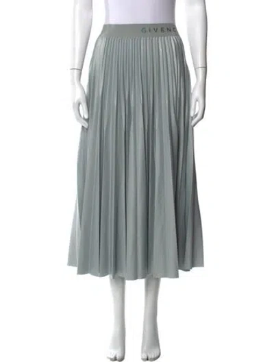 Pre-owned Givenchy Pleated Accents Midi Length Skirt W/ Tags In Blue