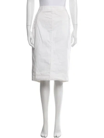 Pre-owned Givenchy Pleated Accents Midi Length Skirt In White